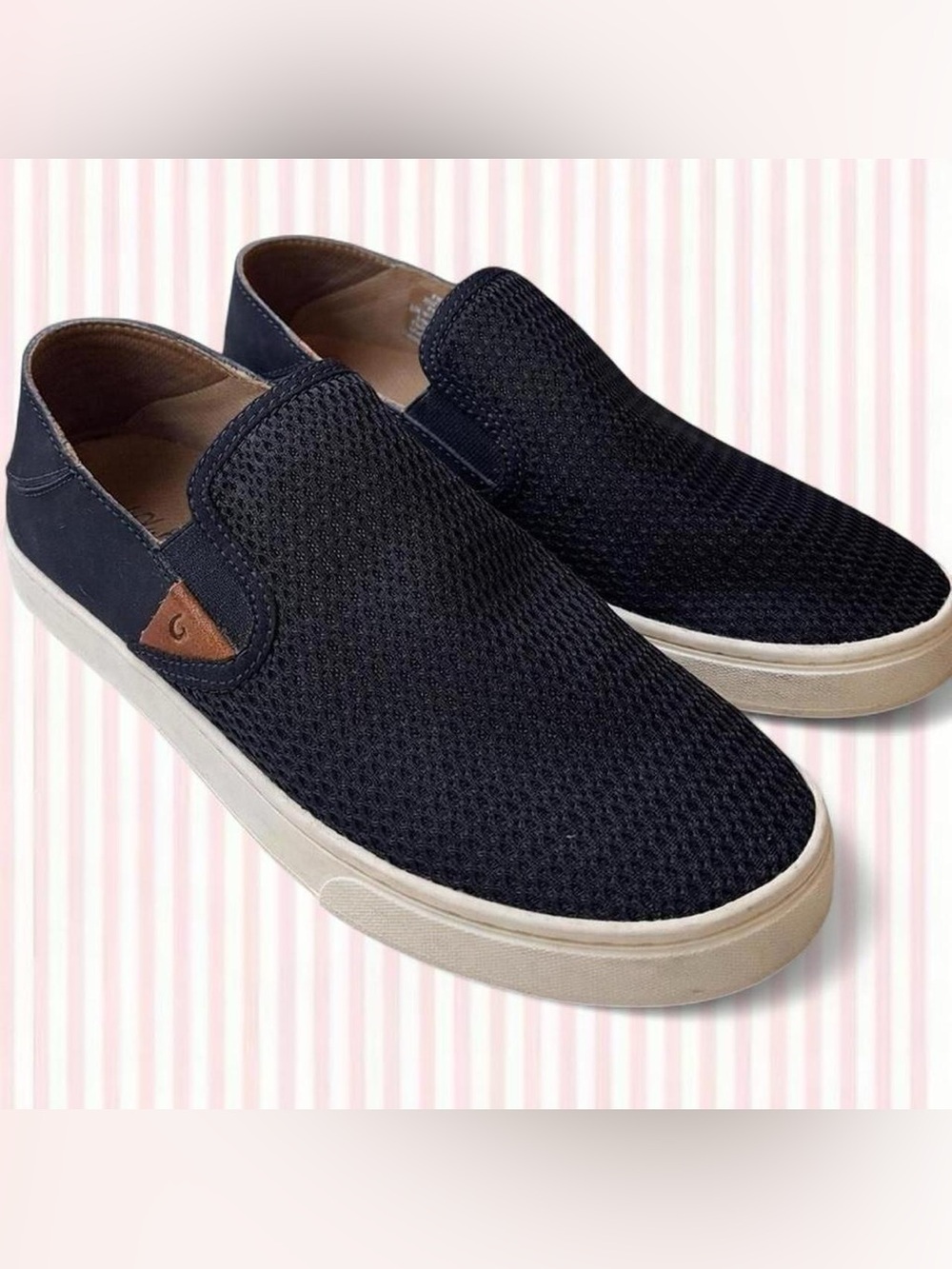 OluKai Pehuea Slip-On Sneakers Black Mesh Women’s 9.5 Comfort Casual